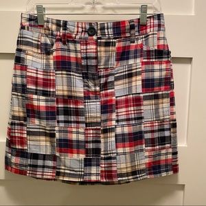 Loft Madras Plaid 100% Cotton Mini Skirt. Size 6. EC